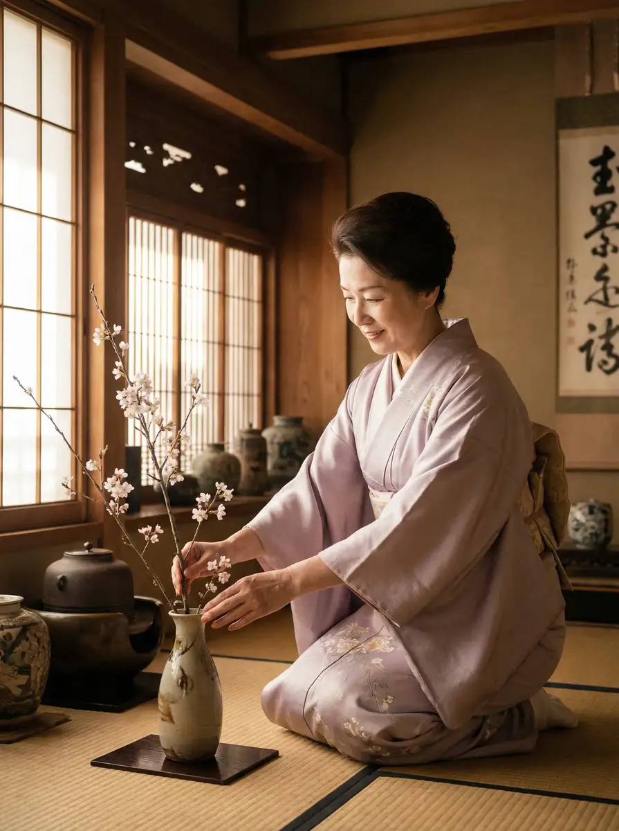 一位优雅的 女性向-热门小说影视推荐|女性向资源免费在线更新 在和室中插花